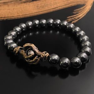 DeMarcus Alexan Black Hematite Brass Holding Hands Bracelet